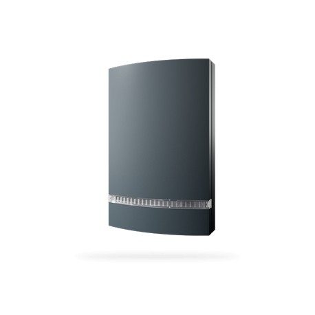JA-1X2A-C-AN anthracite cover for external Jablotron sirens with a transparent LED light guide.